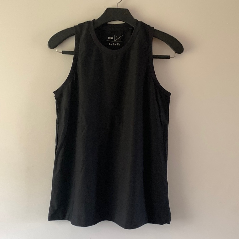 LNDR size S Black sleeveless top.